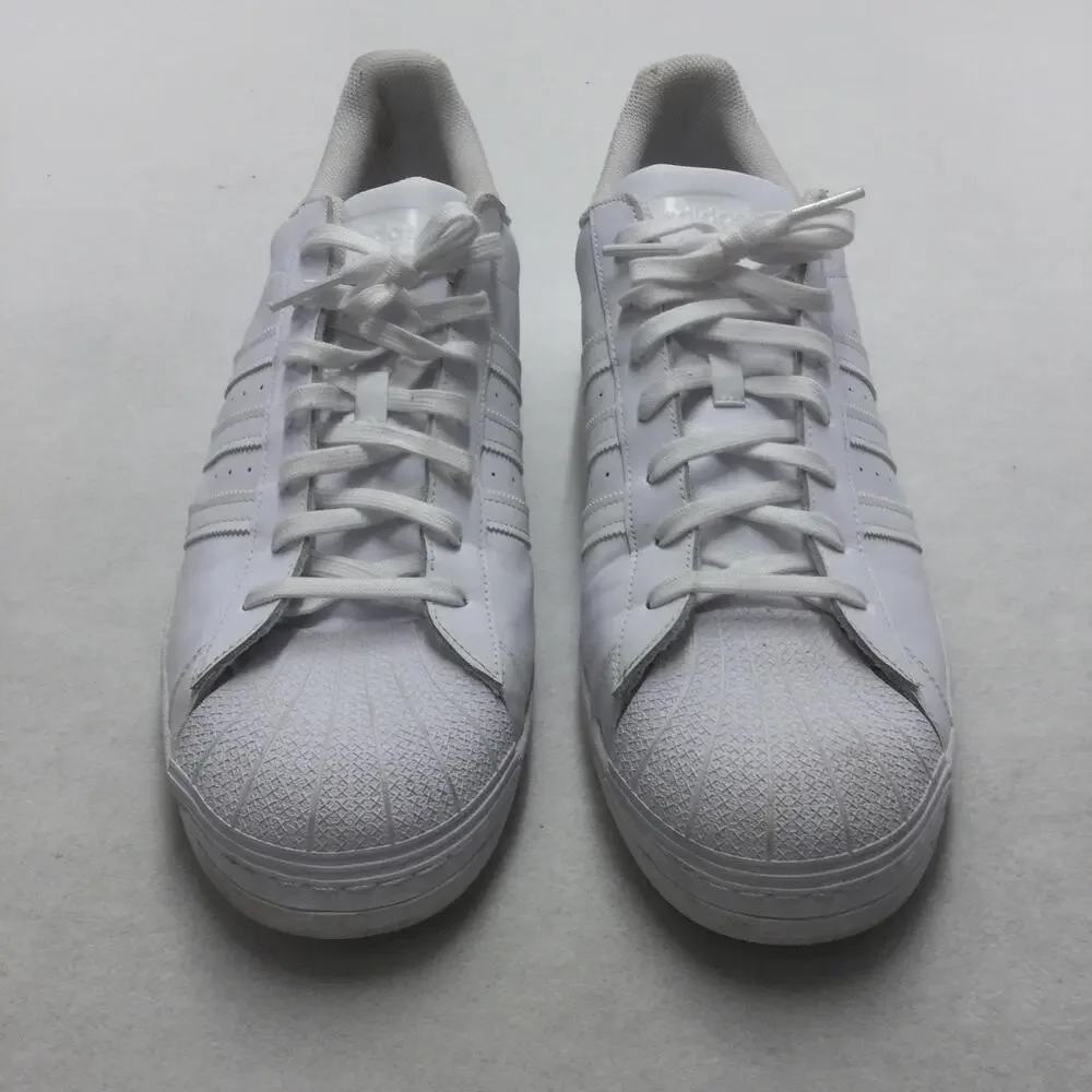 Adidas Superstar Shoes Mens Size 19 White Leather Low Top Originals Sneakers